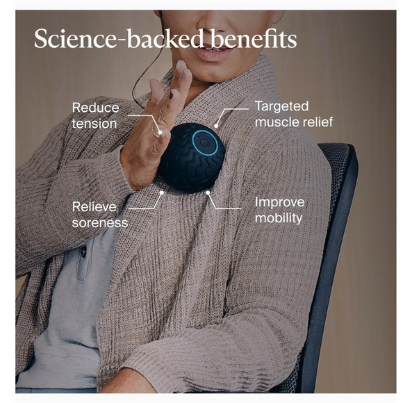 🆕‼️ - NWT - Therabody WaveSolo Black Massage Ball with Blue Accents - Picture 3 of 5